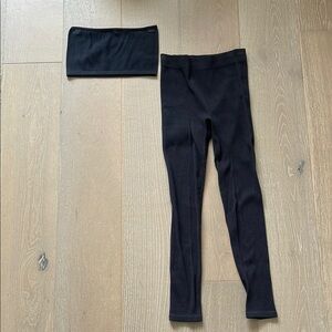 Zara Ribbed Legging And Bandeau Set